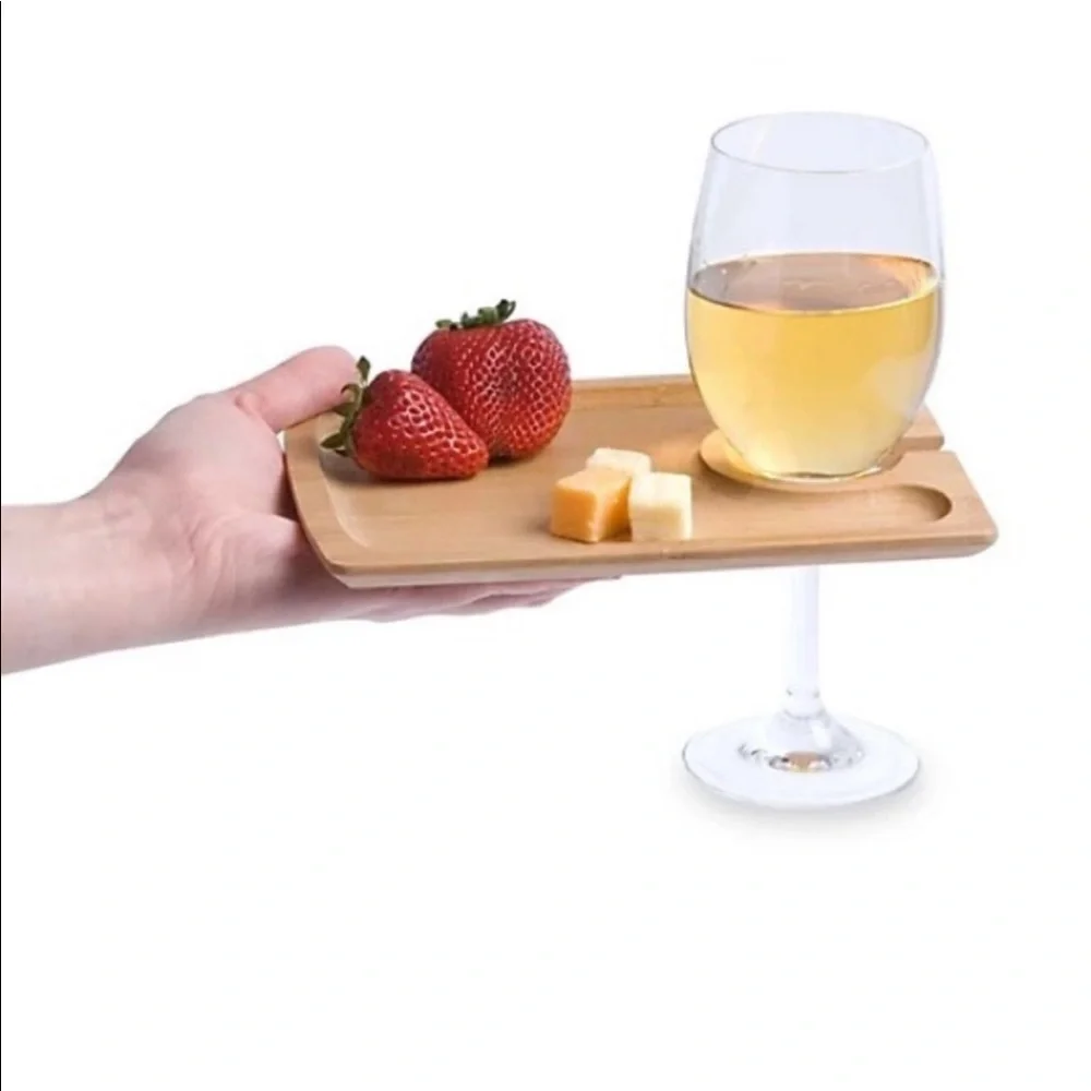 Set of 3, Crate & Barrel Wood Hors d’ Oeuvres Appetizer Plates